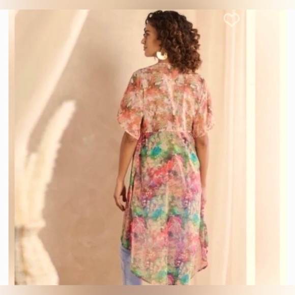 Soft Surroundings Primavera Topper Midi Sequin Embroidered Floral Beach Cover L - Picture 3 of 11